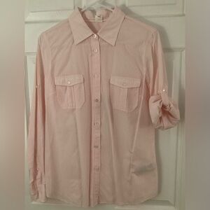 J.Crew button front pinstripe blouse